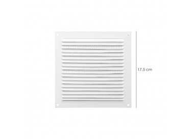 Rejilla Ventilación Aluminio Con Mosquitera Atornillable 175 x 175 mm. Color Blanco