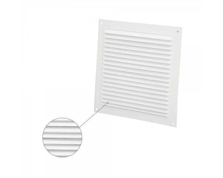 Rejilla Ventilación Aluminio Con Mosquitera Atornillable 175 x 175 mm. Color Blanco