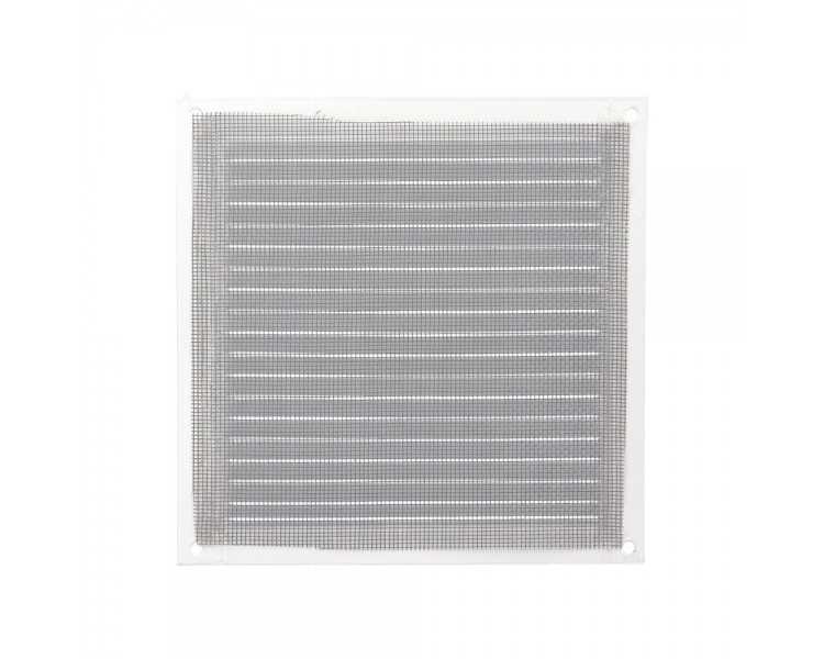 Rejilla Ventilación Aluminio Con Mosquitera Atornillable 175 x 175 mm. Color Blanco