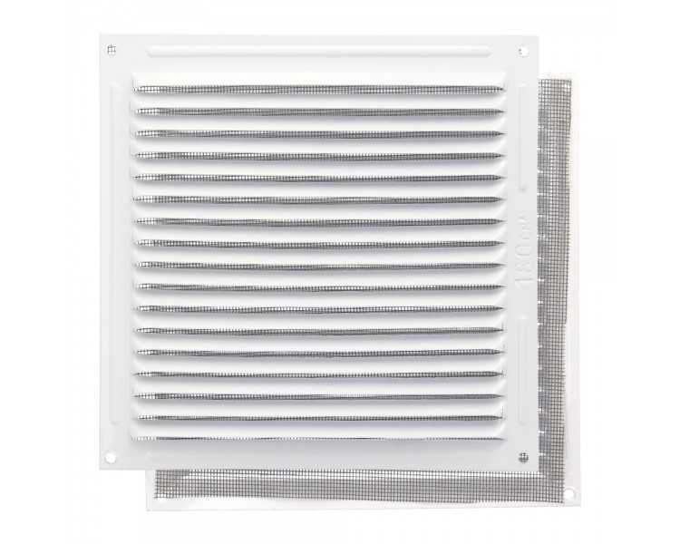 Rejilla Ventilación Aluminio Con Mosquitera Atornillable 200 x 200 mm. Color Blanco