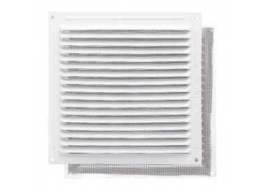 Rejilla Ventilación Aluminio Con Mosquitera Atornillable 200 x 200 mm. Color Blanco