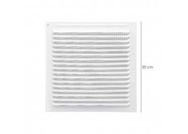 Rejilla Ventilación Aluminio Con Mosquitera Atornillable 200 x 200 mm. Color Blanco