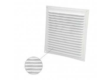 Rejilla Ventilación Aluminio Con Mosquitera Atornillable 200 x 200 mm. Color Blanco