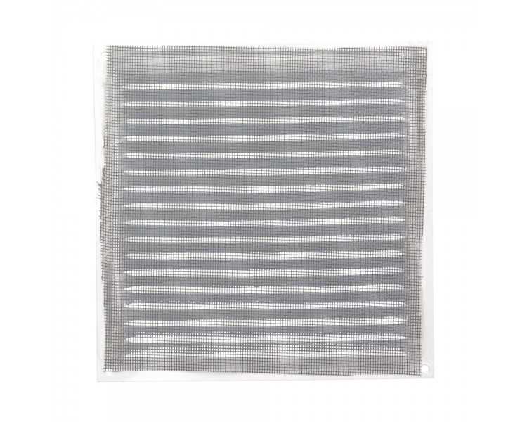 Rejilla Ventilación Aluminio Con Mosquitera Atornillable 200 x 200 mm. Color Blanco