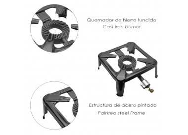 Hornillo Gas 4 Pies 40x40 cm. Cocina Gas, Cocina Portatil, Hornillo Paella, Paellero, Hornilla Cocina