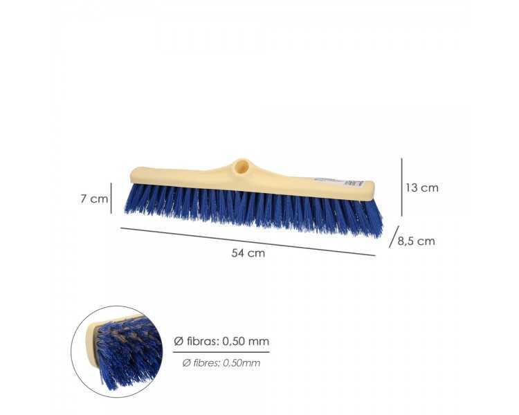 Cepillo Barrendero Industrial Fibra Semi Rigida PVC. Soporte Polipropileno 50 cm. (Sin Mango)