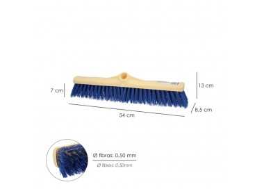 Cepillo Barrendero Industrial Fibra Semi Rigida PVC. Soporte Polipropileno 50 cm. (Sin Mango)