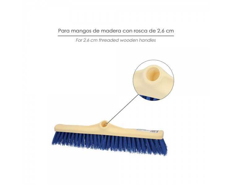 Cepillo Barrendero Industrial Fibra Semi Rigida PVC. Soporte Polipropileno 50 cm. (Sin Mango)