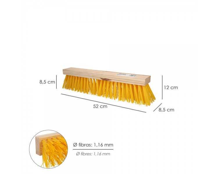 Cepillo Barrendero Industrial Fibra Polipropileno. Soporte Madera 50 cm. (Sin Mango)