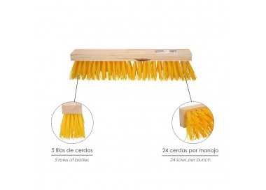Cepillo Barrendero Industrial Fibra Polipropileno. Soporte Madera 50 cm. (Sin Mango)