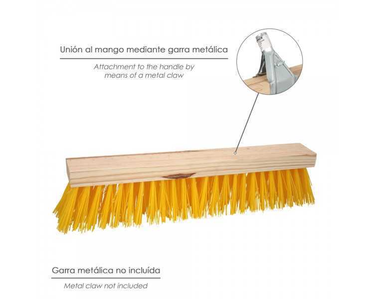 Cepillo Barrendero Industrial Fibra Polipropileno. Soporte Madera 50 cm. (Sin Mango)
