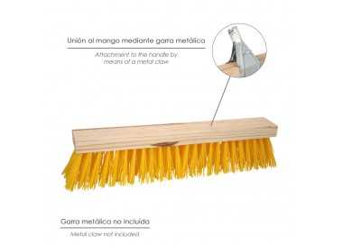 Cepillo Barrendero Industrial Fibra Polipropileno. Soporte Madera 50 cm. (Sin Mango)