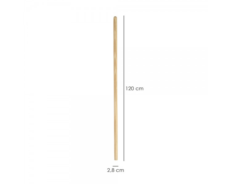 Mango Madera Para Cepillo Barrendero Con Garra. 1200 x Ø 28 mm.