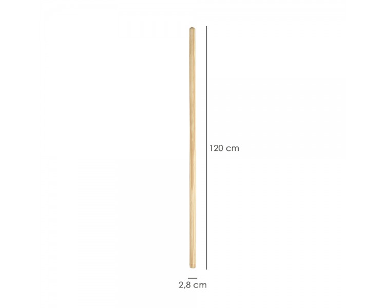 Mango Madera Para Cepillo Barrendero Rosca 1200 x Ø 28 mm.