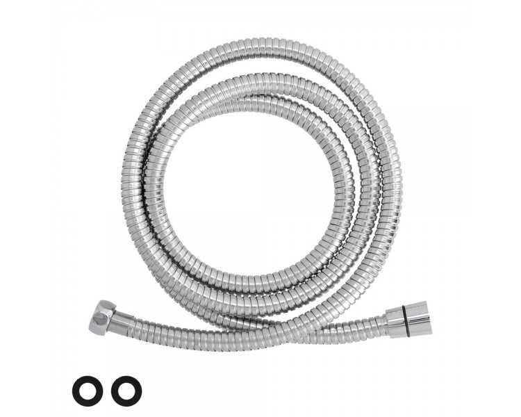 Flexo / Manguera Ducha Extensible Acero Inoxidable 1,7 a 2 Metros Accesorios de Latón. Flexible, Resistente a Torceduras,