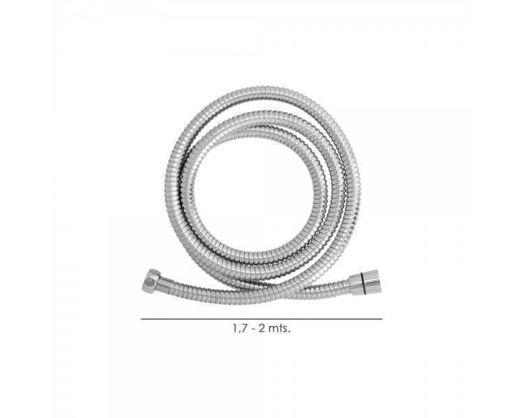 Flexo / Manguera Ducha Extensible Acero Inoxidable 1,7 a 2 Metros Accesorios de Latón. Flexible, Resistente a Torceduras,