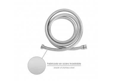 Flexo / Manguera Ducha Extensible Acero Inoxidable 1,7 a 2 Metros Accesorios de Latón. Flexible, Resistente a Torceduras,