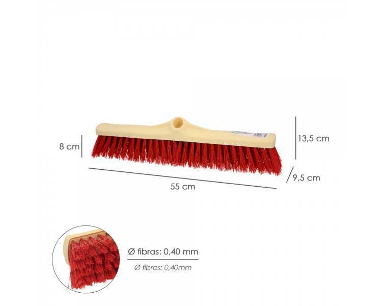 Cepillo Barrendero Industrial Fibra Suave PVC. Soporte Polipropileno 50 cm. (Sin Mango)