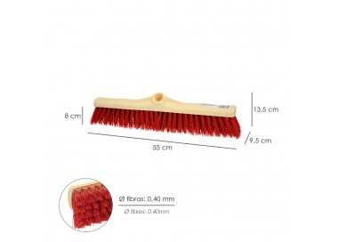 Cepillo Barrendero Industrial Fibra Suave PVC. Soporte Polipropileno 50 cm. (Sin Mango)