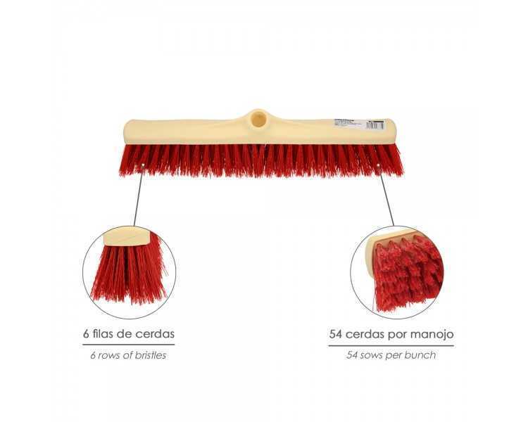 Cepillo Barrendero Industrial Fibra Suave PVC. Soporte Polipropileno 50 cm. (Sin Mango)