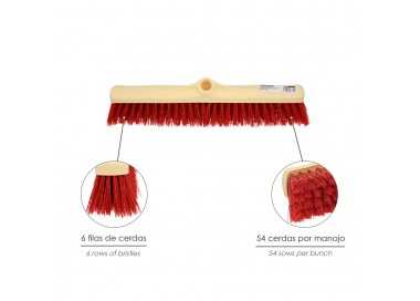 Cepillo Barrendero Industrial Fibra Suave PVC. Soporte Polipropileno 50 cm. (Sin Mango)