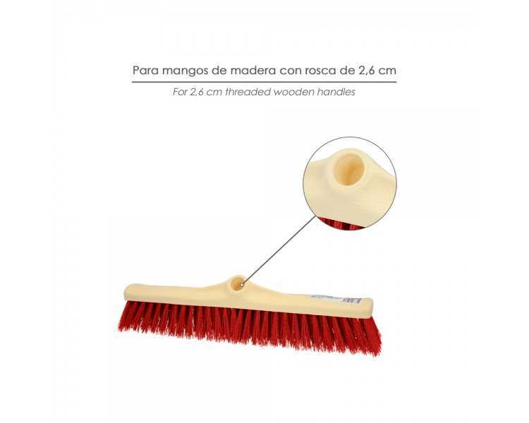 Cepillo Barrendero Industrial Fibra Suave PVC. Soporte Polipropileno 50 cm. (Sin Mango)