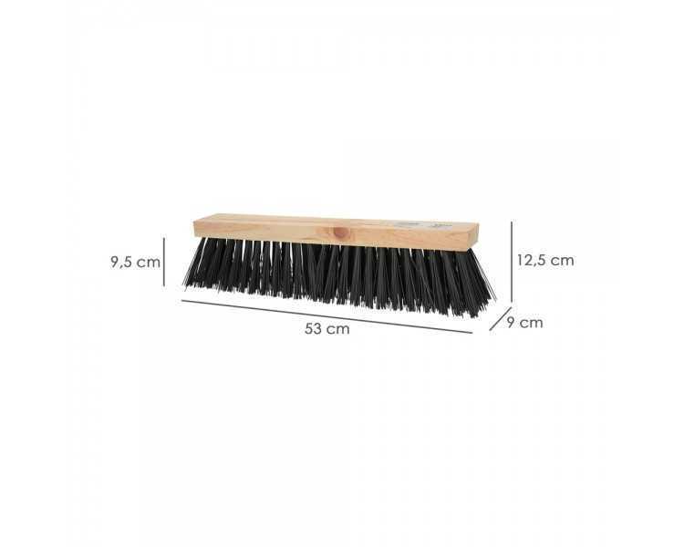 Cepillo Barrendero Industrial Fibra PVC Soporte Madera 50 cm. (Sin Mango)
