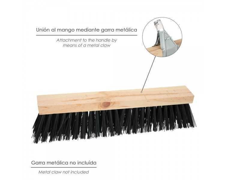 Cepillo Barrendero Industrial Fibra PVC Soporte Madera 50 cm. (Sin Mango)
