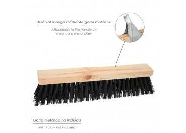 Cepillo Barrendero Industrial Fibra PVC Soporte Madera 50 cm. (Sin Mango)