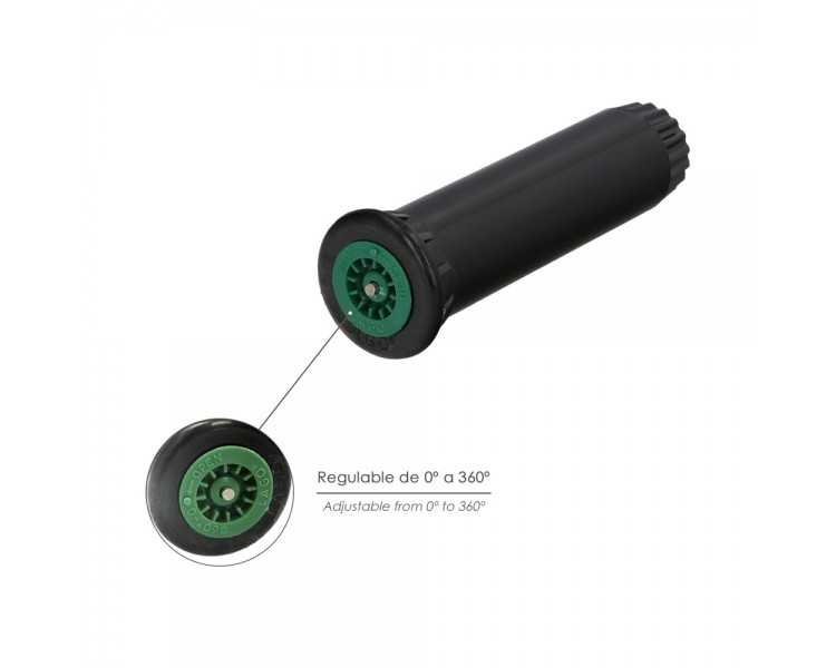 Difusor Emergente 3" Para GoteosToma H 1/2" Regulación 0-360º. Riego Por Goteo, Microaspersión, Riego Por Nebulizacion