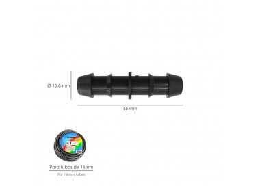 Enlace Simple Para Tuberias Goteo Ø 16 mm. (Bolsa 100 Piezas) Riego Por Goteo, Microaspersión, Riego Por Nebulizacion