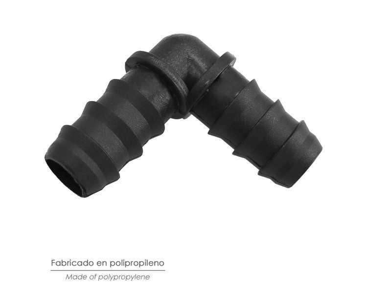 Codo Simple Para Tuberias Goteo Ø 16 mm. (Bolsa 100 Piezas) Riego Por Goteo, Microaspersión, Riego Por Nebulizacion