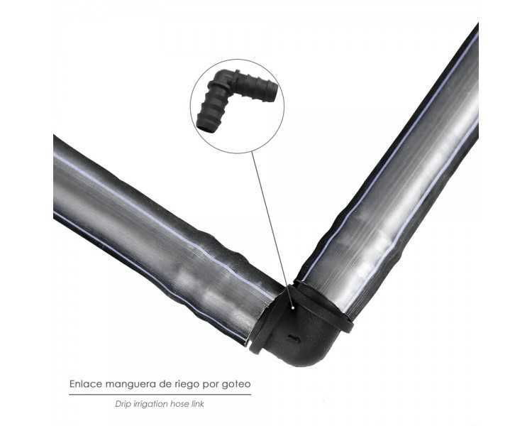 Codo Simple Para Tuberias Goteo Ø 16 mm. (Bolsa 100 Piezas) Riego Por Goteo, Microaspersión, Riego Por Nebulizacion