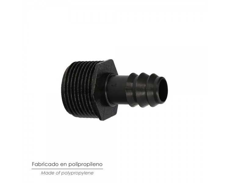 Union Rosca Macho 3/4" A Toma Para Tuberias Goteo Ø 16 mm. (Bolsa 100 uds) Riego Por Goteo, Microaspersión, Riego Nebulizacion