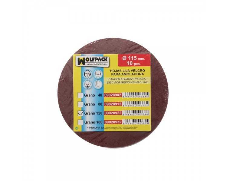 Lija Recambio Velcro Amoladora Ø 115 mm. Grano 120 (10 Piezas)