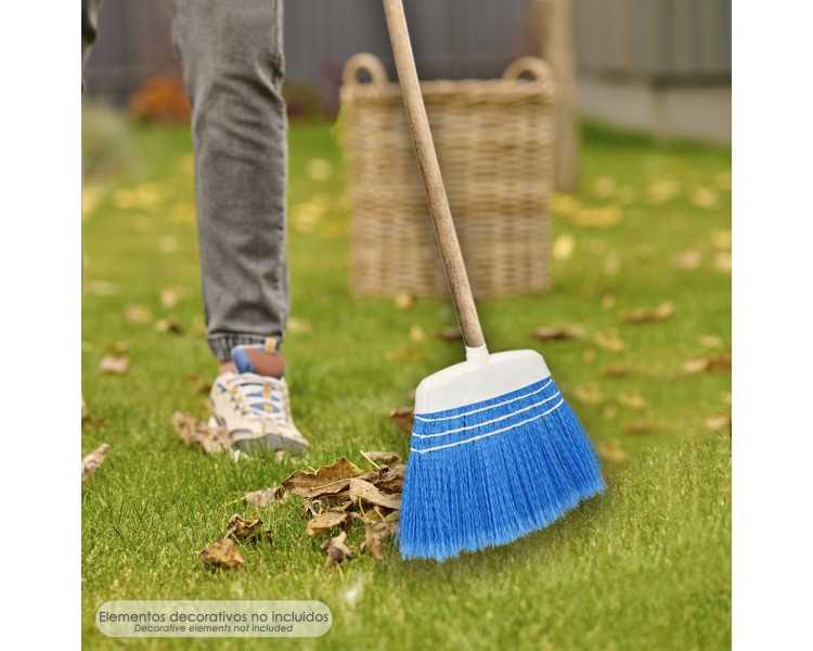 Escoba Jardin Azul Con Cordones Sin Mango, Escoba Terrazas, Terrazas, Cocheras, Calles,