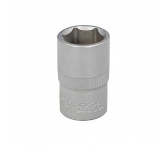 Llave Vaso 1/2" Hexagonal 16 mm. Perfil de 6 caras. Acero Cromo Vanadio, Aristas Redondas