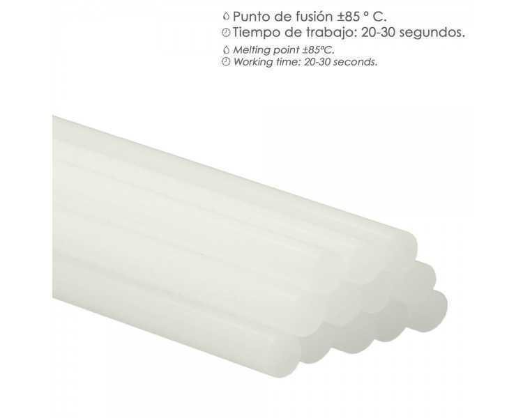 Barras De Pegamento Caliente Ø 7,2 mm. Blister 12 Unidades. Barras Silicona, Pegamento Pistola Termofusible, Silicona Pistola