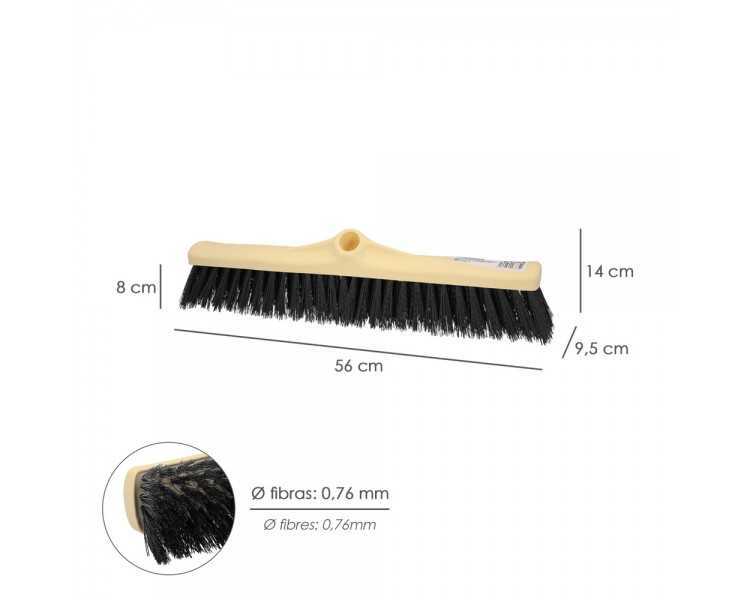 Cepillo Barrendero Industrial Fibra Rigida PVC. Soporte Polipropileno 50 cm. (Sin Mango)