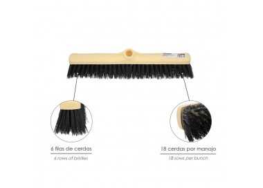 Cepillo Barrendero Industrial Fibra Rigida PVC. Soporte Polipropileno 50 cm. (Sin Mango)