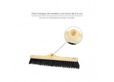 Cepillo Barrendero Industrial Fibra Rigida PVC. Soporte Polipropileno 50 cm. (Sin Mango)