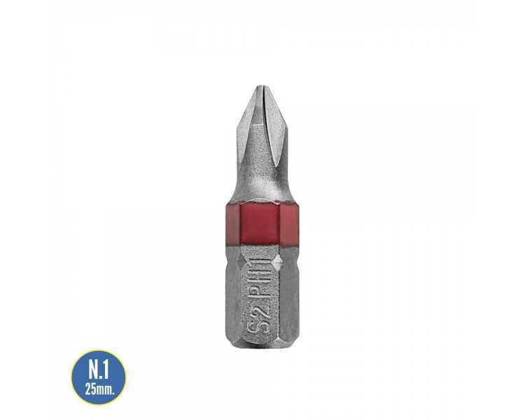 Puntas Largas Destornillador Phillips Nº 1 (2 Piezas). Acero S2 al Cromo Vanadio. Puntas Hexagonales, Destorpuntas,