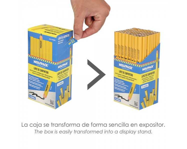 Lapiz Carpintero Standar Caja 72 Lapices. Marcador Carpinteria, Albañileria, Construcción.