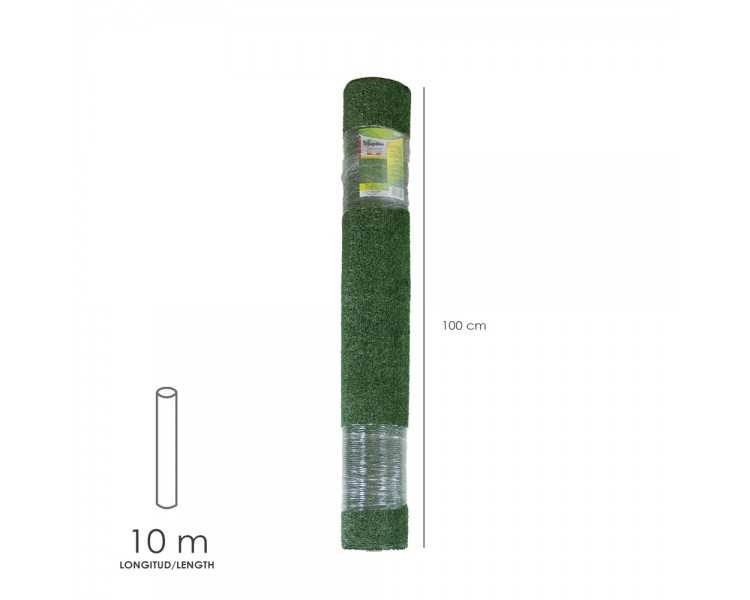 Cesped Artificial 7 mm. Rollo 1x10 mt. Césped Moqueta Para Interior y Exterior. Jardín, Terraza, Balcón. Uso Domestico