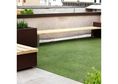 Cesped Artificial 7 mm. Rollo 1x10 mt. Césped Moqueta Para Interior y Exterior. Jardín, Terraza, Balcón. Uso Domestico