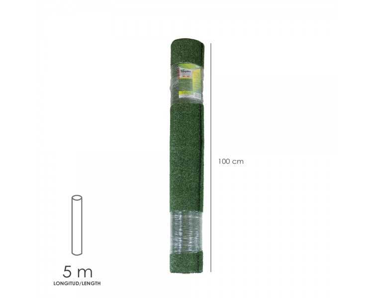 Cesped Artificial 7 mm. Rollo 1x5 metros. Césped Moqueta Para Interior y Exterior. Jardín, Terraza, Balcón. Uso Domestico