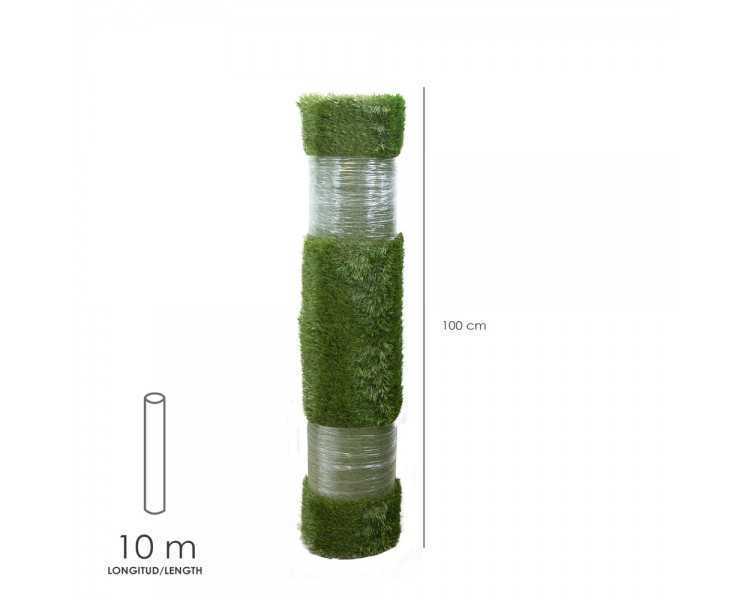Cesped Artificial 12 mm. Rollo 1x10 metros. Césped Moqueta Para Interior y Exterior. Jardín, Terraza, Balcón. Uso Domestico