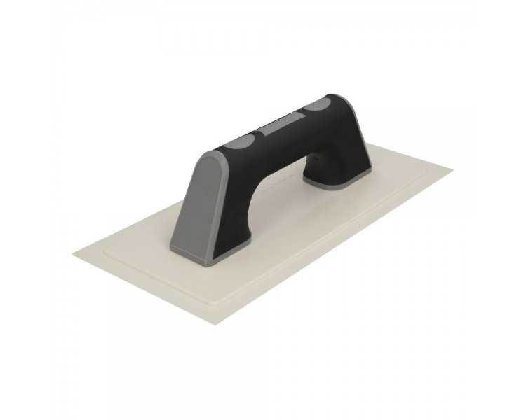 Llana / Talocha Con Mango de Plastico ABS Borde Flexible. Especial Lechadas. Base 280x140 mm. Mango Ligero y Ergonomico