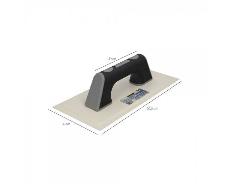 Llana / Talocha Con Mango de Plastico ABS Borde Flexible. Especial Lechadas. Base 280x140 mm. Mango Ligero y Ergonomico
