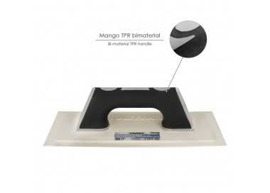 Llana / Talocha Con Mango de Plastico ABS Borde Flexible. Especial Lechadas. Base 280x140 mm. Mango Ligero y Ergonomico